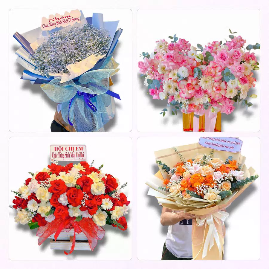 mẫu hoa tươi đẹp giao tại Đông Hưng
