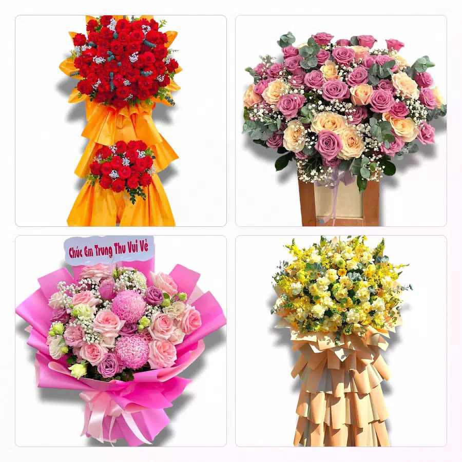 giỏ hoa chưng bàn khai trương Phường Cai Lậy