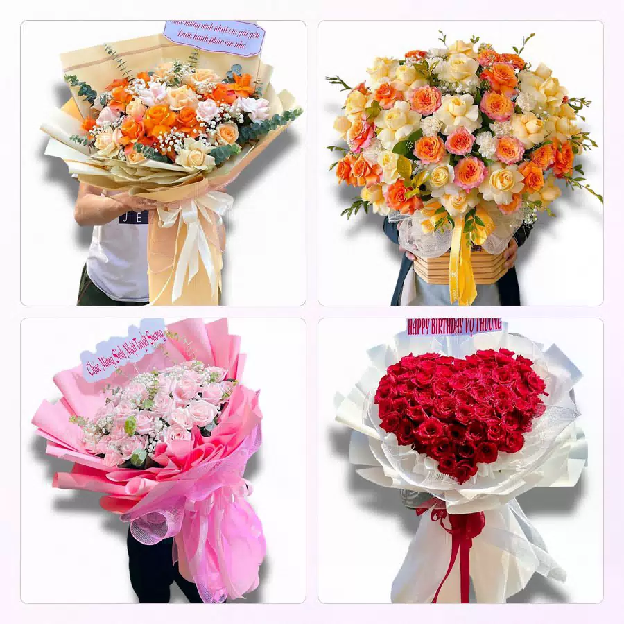 Hoa chúc mừng khai trương gần chợ nổi Ngã Bảy