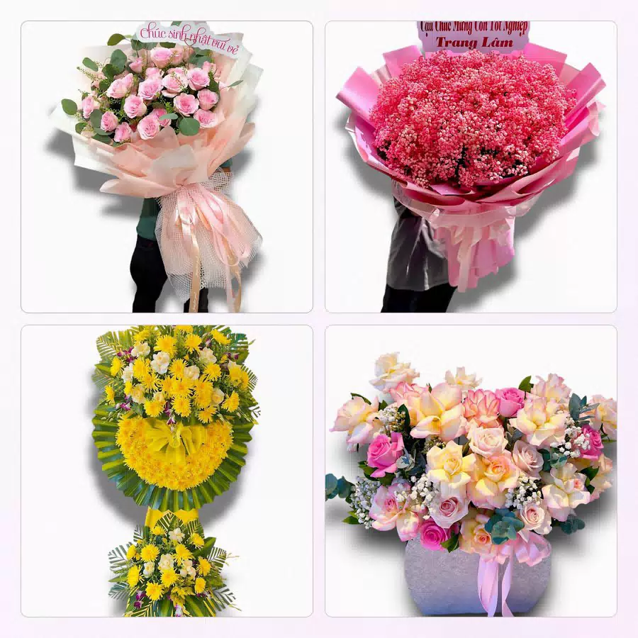 Giỏ hoa tươi tại shop hoa Phường Tiền Phong