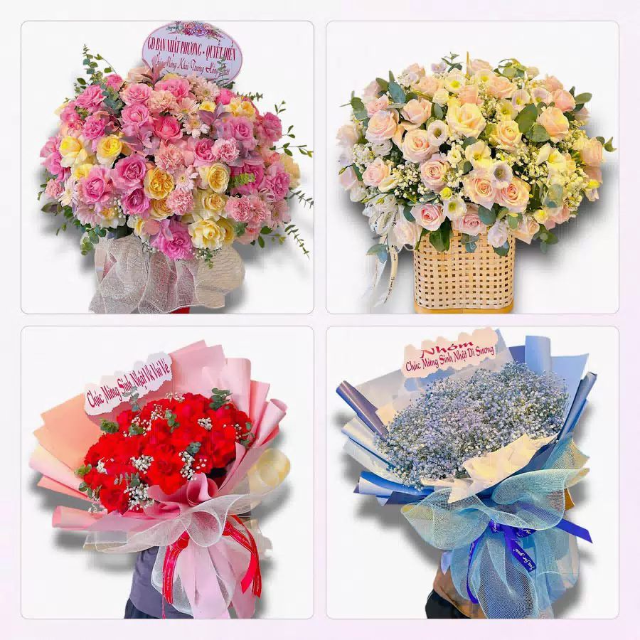 Giao hoa dọc Quốc lộ 22 Phường Trảng Bàng