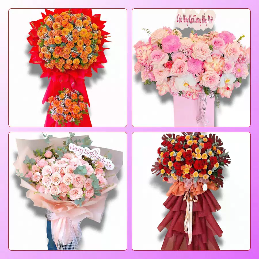 shop hoa tươi Quận 4 giao hoa khai trương đường Hoàng Diệu