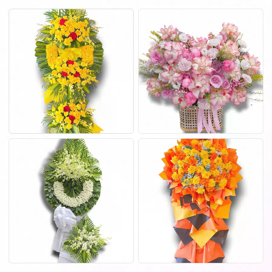 lẵng hoa chúc mừng khai trương tỉnh lộ 293 Tân An