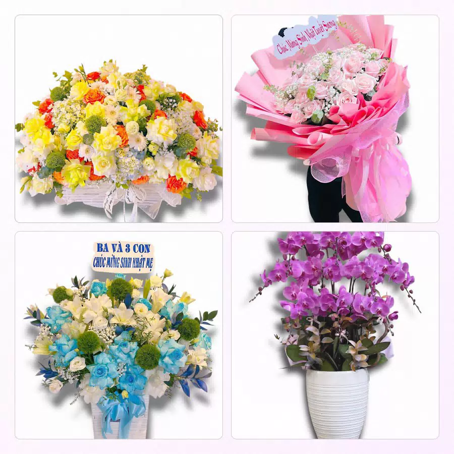 Kệ hoa chúc mừng shop hoa Vĩnh Long