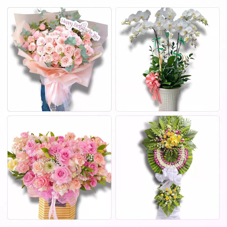 hoa tươi cắm lẵng giao khai trương tại Hải Anh