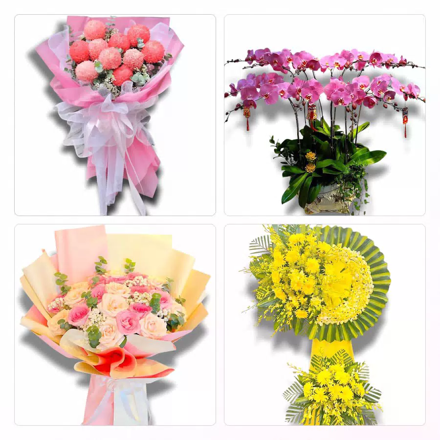 Bó hoa tươi chuẩn bị giao tại xã Thống Nhất